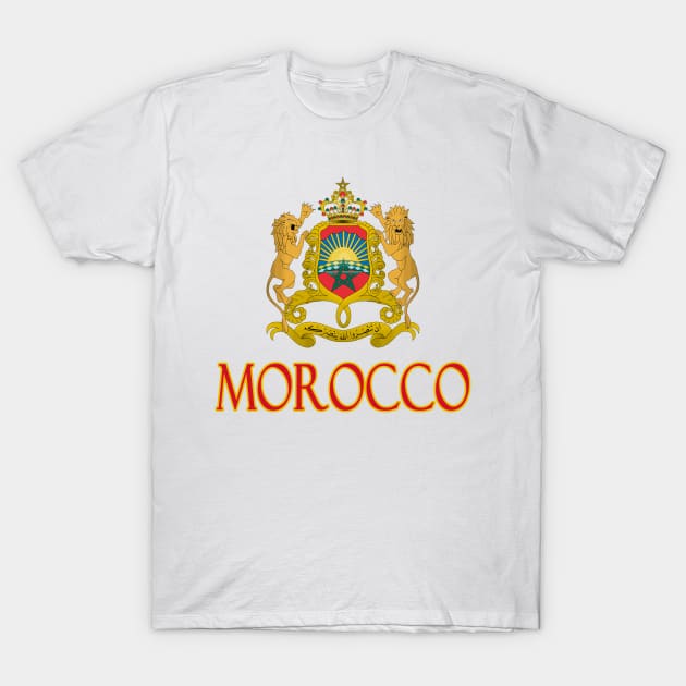 Morocco - Moroccan Coat of Arms Design T-Shirt by Naves